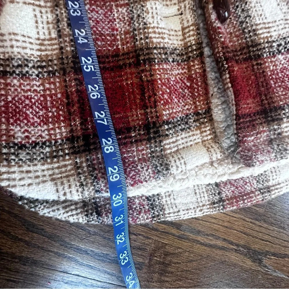 Heartloom REVOLVE Checkered Plaid Teddy Jacket in Brown, Rust and Cream - Picture 9 of 15